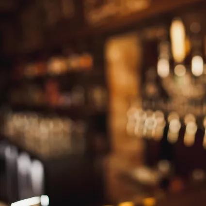 blurred background of a pub